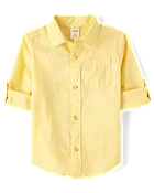 Chemise boutonnée en lin mélangé pour enfants - Purple