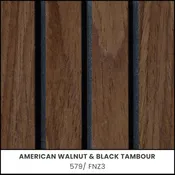 American Walnut Tambour & Black Background - 579/ FNZ3