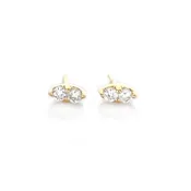 14kt Gold Diamond Pavilion Studs