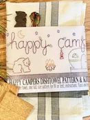 Happy Campers Dishtowel Embroidery Pattern and Kit