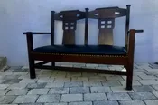 Antique “Shop of the Crafter” Settee with Cutout – W7524