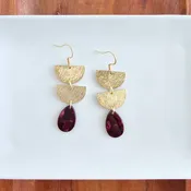 Aria Earrings in Maroon
