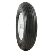 MARATHON Universal Wheelbarrow Tire + Wheel Assembly, Ribbed Tread, Pneumatic, 4.80-8
