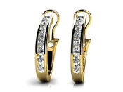 1.00CTW DIAMOND HOOP EARRING WITH OMEGA BACK YG