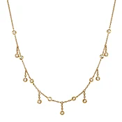 14K Dangling Diamond Choker Necklace