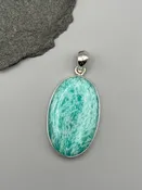 •AMAZONITE - OVAL 1• sterling silver pendant