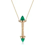 Amphora Scroll "Coup de Foudre" Necklace with Green Onyx