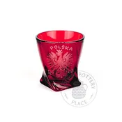 2.25" Modern Shot Glass - Burgundy Polish Eagle Design