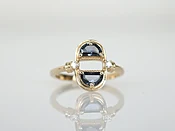 Duo Moon Ring with Violet Spinels | 14k Yellow Gold | One of a Kind — TYTIN