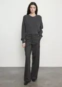 Cotton Cashmere Raglan Sweater | Charcoal
