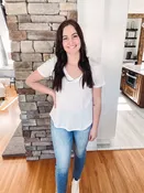 Kasey White V-Neck Tee