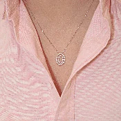 0.68 carat Baguette and Round Diamond Oval Shape Pendant in White