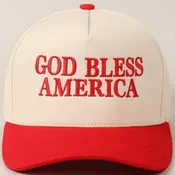 Premium God Bless America Two-Tone Embroidered Canvas Hat