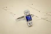 An Antique Sapphire and Diamond Ring