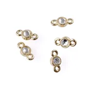 12mm Links with Crystal - Gold Plated - 5 Pack