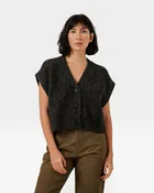 Alpaca Button Down Vest - Basalt