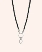 18" "Design Your Own" Black Spinel Charm Chain Necklace, 1 Charm Station