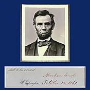 Abraham Lincoln, Full Signature with Photograph