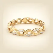 14K Baguette Diamond Link Bracelet