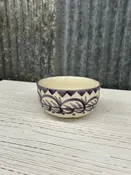 Hand Painted Stoneware Bowl with Botanical Design