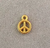 15 Tiny Charms Teeny Petite Peace Sign Charm or Pendant Silver Tone