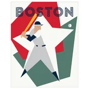 Abstract Boston Baseball Pitcher Print