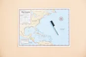 Laminated Hurricane Tracking Chart with Dry Erase Pen