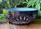 Carved Black Soapstone Incense & Candle Bowl