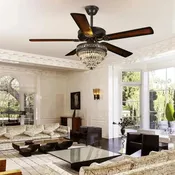 5-Blade Remote Control Crystal Ceiling Fan with Lights