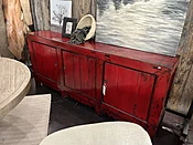 3 Door Red Lacquer Sideboard