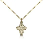 4-Way Catholic Pendant for Girls & Youth | Sterling Silver & Gold