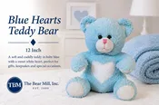 Blue Hearts Teddy Bear – 12 Inch