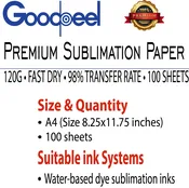 Goodpeel Sublimation Paper 8.25”x11.75” 100 Sheets