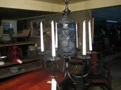 pierced tin lantern 6 light candle chandlier