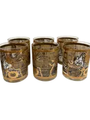 Vintage Cera Old World Atlas 22K Gold Old Fashioned Glasses | Set of 6 — Urban Redeux