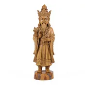 Hand Carved Wooden Figurine – Traditional Artisan Craft, 8 Inches, Natural