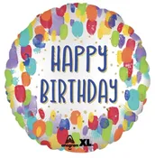 18" Birthday Satin Painterly Dots Balloon — Flor De Monterey