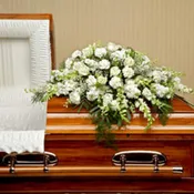 All White Casket Spray