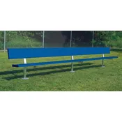 15' Aluminum Bench with Back - Fixed Inground Mount