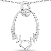 0.14 Carat Genuine White Diamond .925 Sterling Silver Pendant