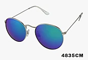 4835CM - Wholesale Classic Oval Metal Mirror Sunglasses