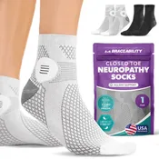 Closed-Toe Neuropathy Socks - Diabetic Socks for Women and Men, Foot Pain Relief, Circulation Support - 1 Pair