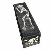 Folk Art Blanket Chest - Carved Wood Skeleton