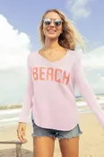 Beach V-Neck Cotton Sweater