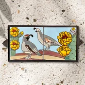 16"x8" framed Quail Mural