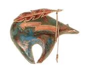 Metal Wall Art Bear with Feather By Mike Bowen