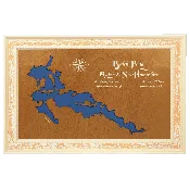 Balch Pond, Maine and New Hampshire Stained Wood and Distressed White Frame Lake Map Silhouette