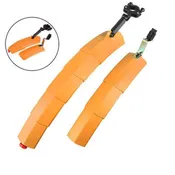 2PCS Mountain Bike Cycling Front Rear LED Mudguard Set Foldable Bicycle Bike Fender Taillight
