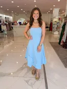3D Floral Applique Midi Dress