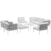 10-Piece Outdoor Patio Aluminum Sectional Sofa Set
